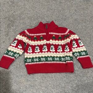 Children’s Place Christmas Snowman Half-Zip Sweater